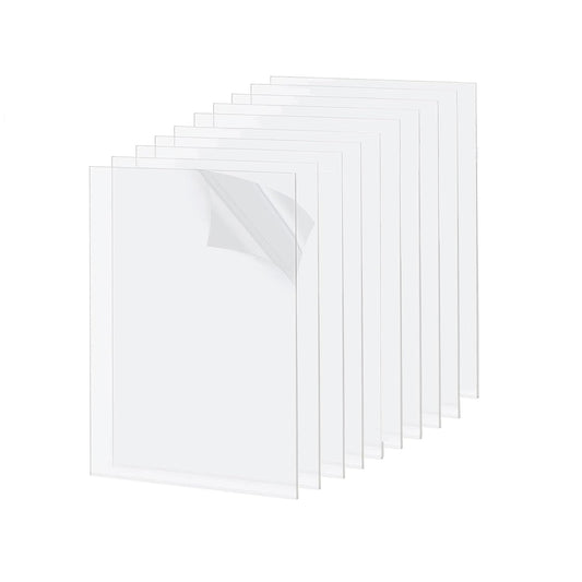 10 Pack 5.12x7.08 Clear Acrylic Sheet 1mm Thick, Clear Plexiglass Sheet 13x18cm, Plastic Plexiglass Board Acrylic Board for Wall Crafts Glass Picture Frame DIY Projects Signs and Painting