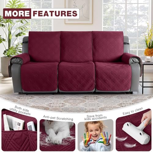 TAOCOCO 100% Waterproof Recliner Sofa Covers 3 Seater, Split Couch Covers - Image 5
