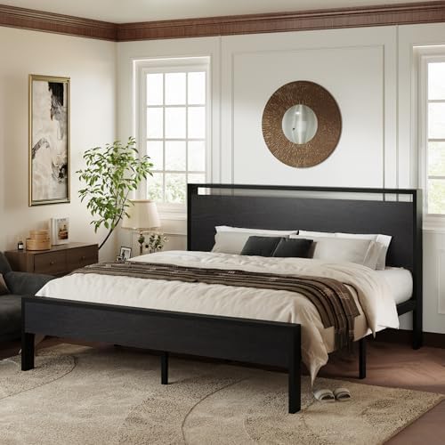 Allewie King Size Bed Frame, Heavy Duty 12 Metal Slats Support - Image 3