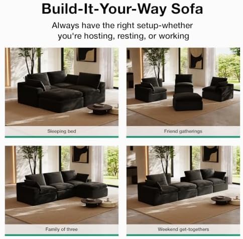 Novilla 104.3" Modular Cloud Couch, Modern Sectional Sofa - Image 5