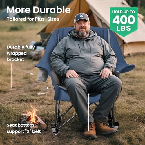 SUNW Oversized 400lbs Foldable Rocking Camping Chair - Image 4