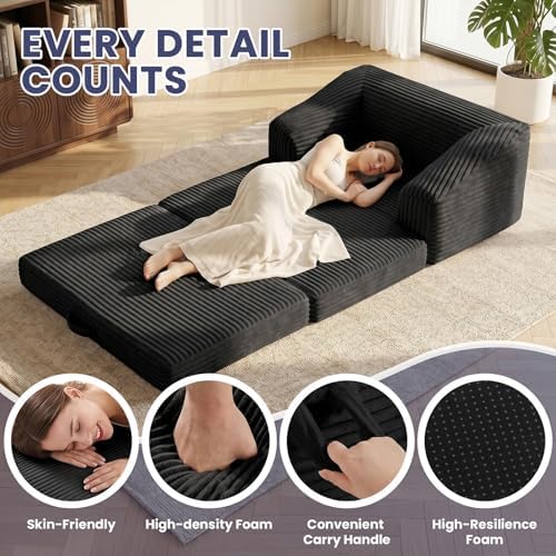 JUIKURY Convertible Sofa Bed, 3-in-1 Foldable Loveseat Couch - Image 4