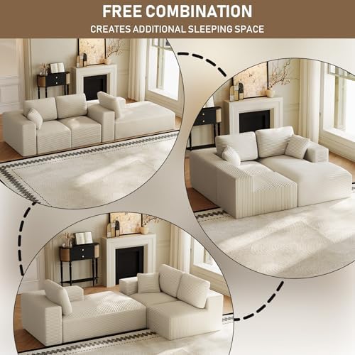 ONEMMLION 109" L-Shaped Cloud Boneless Couch Sofa - Image 6