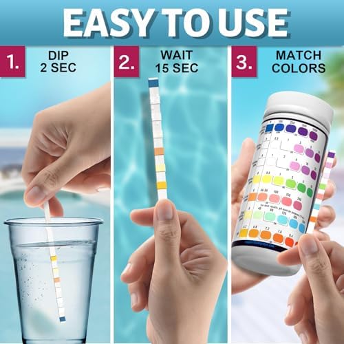 EASYTEST 7-Way Pool Test Strips, 150 Strips Water Test - Image 5