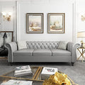 ORRD Chesterfield Sofa Leather, Modern PU Tufted Couch 3 Seater by ORRD
