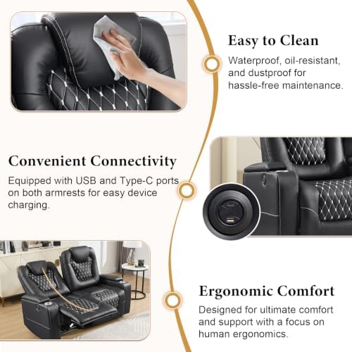 ANJ Power Recliner & Loveseat Set, USB & Cup Holders - Image 4