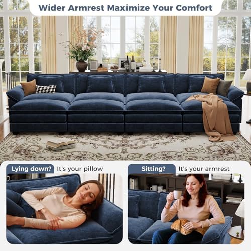 CDCASA 120" Oversized Modular Sectional Sofa Bed, Comfy Cloud Couch w/ 3 - Image 6