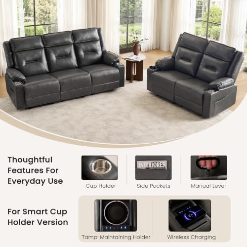 2-Piece Recliner Sofa Set, Reclining Loveseat & 3-Seater Couch - Image 4