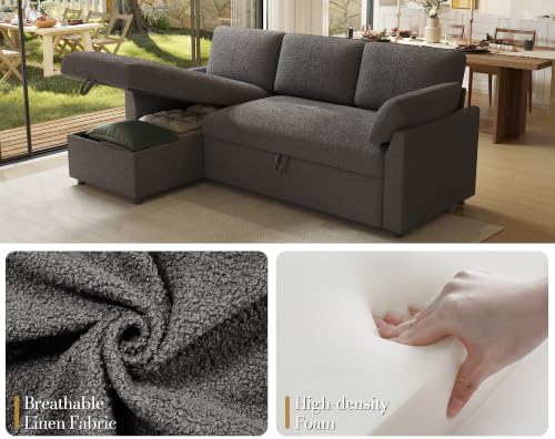 Sofa Bed, Sleeper Sofa with Storage, Pull Out Couch, L Shaped Sofa - Image 5