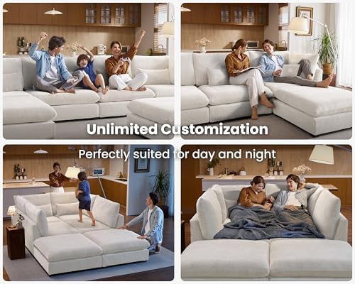 154" Oversize Chenille Modular Sectional Sofa Couches - Image 5