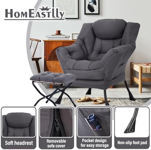 Lazy Chair with Ottoman, Soft Comfy Chair - Image 6