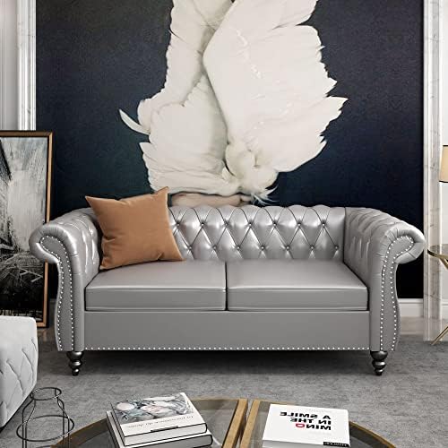 ORRD Chesterfield Loveseat, Modern Leather Sofa Tufted Couch 2 Seater by ORRD