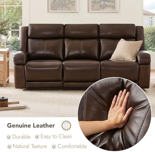 Watson & Whitely Genuine Leather Power Recliner Sofa & Loveseat Set - Image 4