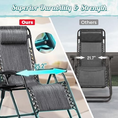 Homall Zero Gravity Chair Adjustable Folding Lawn Lounge Chairs - Image 4