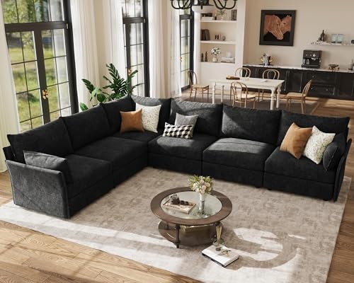 ABCASA 135.5" Oversized Modular Sectional Sofa, L Shaped Convertible Couch by ABCASA