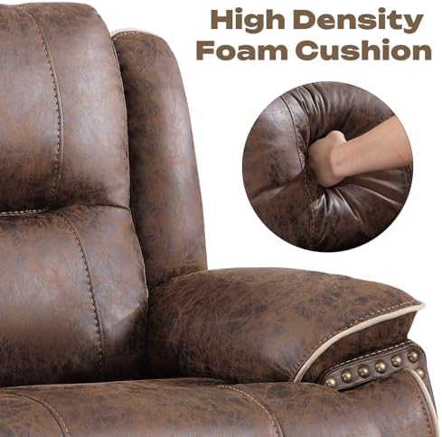 EBELLO Faux Leather Manual Recliner Sofa Set, 1 Seat Reclining Chair, a Loveseat - Image 5