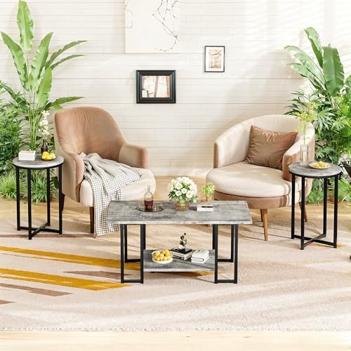 Lamerge 3 Pieces Living Room Table Set, Coffee Table - Image 4