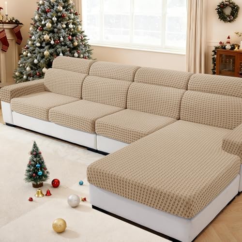 MAXIJIN Couch Cushion Covers for Sectional Sofa, Stretch Sofa Cushion Cover by MAXIJIN