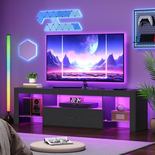 HOOBRO LED TV Stand with Power Outlets to 65 inch TV, Gaming Entertainment - Image 7