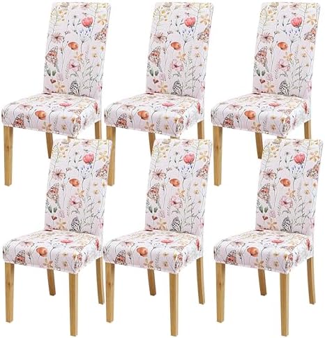Dining Chair Covers, Stretch Seat Covers, Washable Furniture Protector by BIETYONE