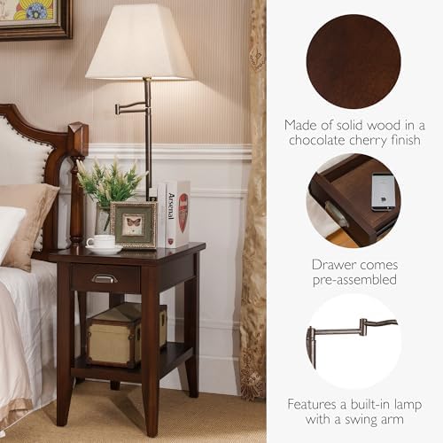 Leick Home Laurent End Table, Chocolate Cherry - Image 5