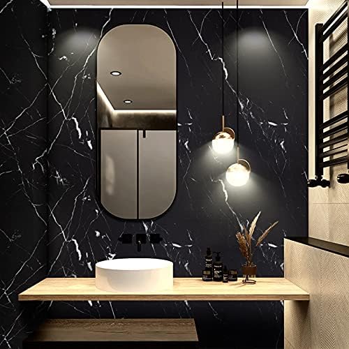 Marble Contact Paper Black Peel and Stick Wallpaper - Image 4