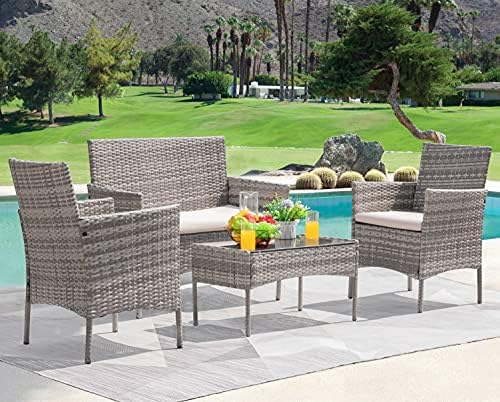 Greesum Patio Furniture 4 Pieces Conversation Sets - Image 3