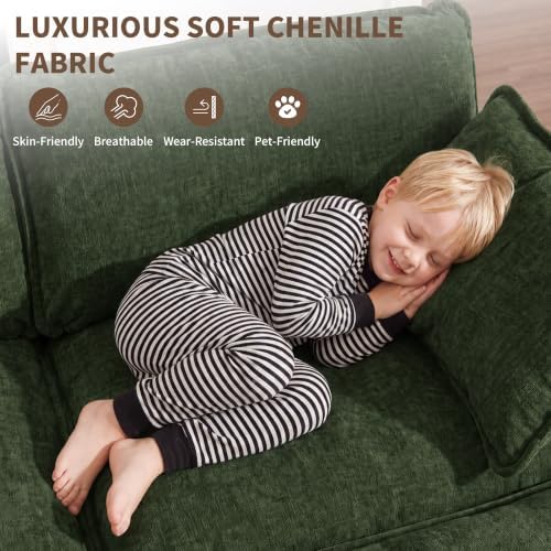 Tmsan 76.7" Green Cloud Loveseat Sofa - Image 4