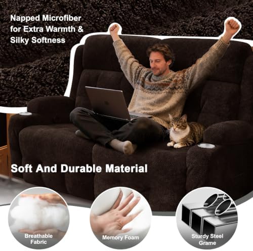 RV Loveseat Recliner Sofa, Wall Hugger Reclining RV Couch - Image 3