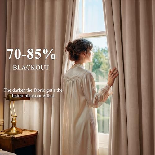 StangH Blush Beige Velvet Curtains - Image 3