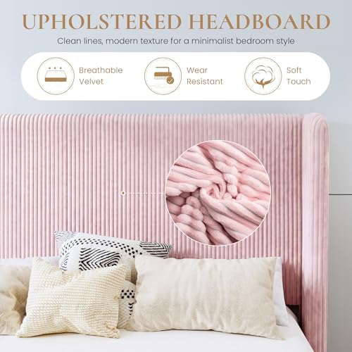 SHA CERLIN Queen Corduroy Platform Bed - Image 4