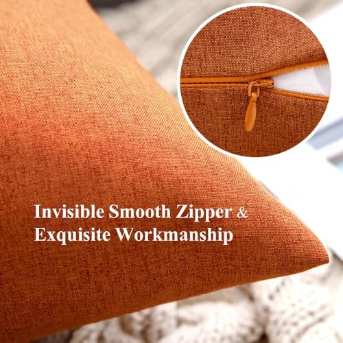 MIULEE Decorative Outdoor Pillow Covers Fall 18x18 Orange - Image 3