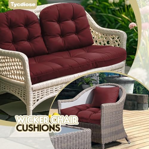 All Weather Waterproof Wicker Chair Cushions of 3 Pieces, Outdoor Wicker Chair - Image 6