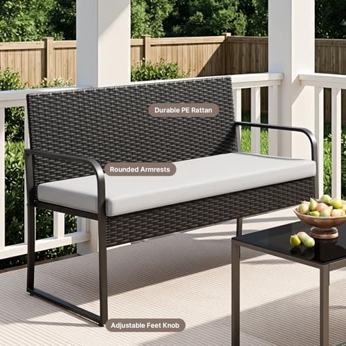 Gizoon 4 Piece Patio Furniture Set, Cushion-Grey - Image 5