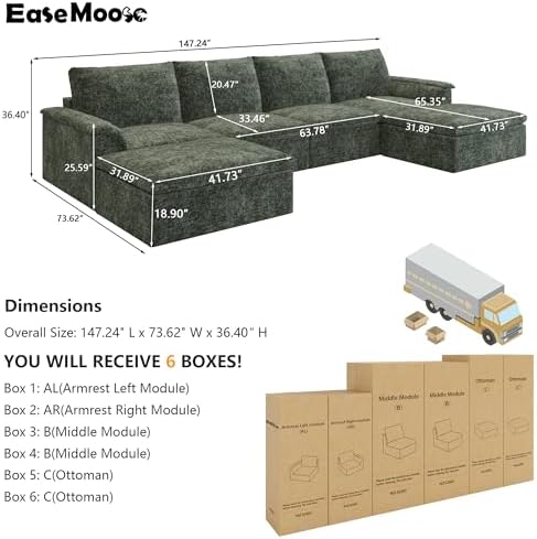 EASE MOOSE Boneless Couches for Living Room - Image 2