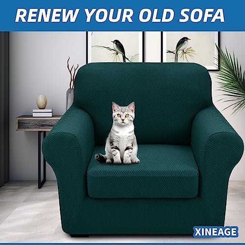 XINEAGE 2-Piece Stretch Armchair Sofa Cover, Washable Couch Covers - Image 4