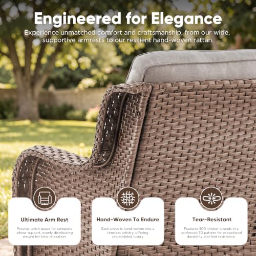 Belord 3-Piece PE Wicker Outdoor Sofa - Image 4