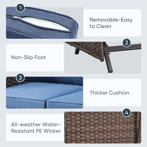 Belord Outdoor Glider Bench Patio Loveseat - Image 5