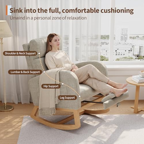 GarveeHome Rocking Chair, Nursery Glider Chair - Image 4