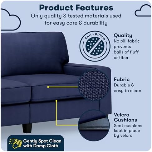 Serta Palisades 78" Track Arm Sofa, Easy Care Polyester, Soft Pillow Back - Image 3