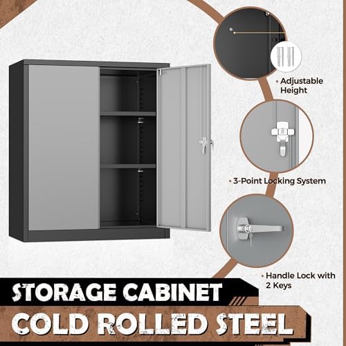 INTERGREAT Metal Garage Storage Cabinet, Small Steel Cabinet - Image 4