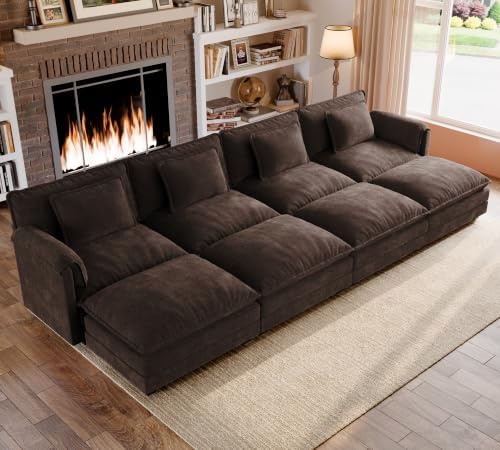 ELUCHANG 153" Oversized Modular Sectional Sofa, Comfy Chenille Cloud Couch by ELUCHANG