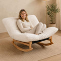 Oversized Rocking Chair, Extra Wide Plush Lounge Chair by Unknown