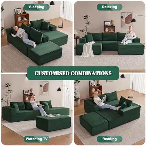 Mangodan 110” Cloud Sectional Couch, Boneless Sofa - Image 4