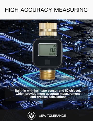 MOES Water Flow Meter with Brass Inlet & Outlet Measure Gallon Consumption - Image 4