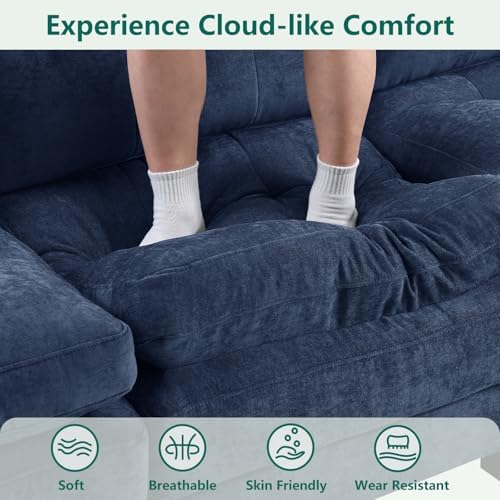 116.5" Modular Sectional Cloud Couch, U Shaped Tufted Sofa - Image 5