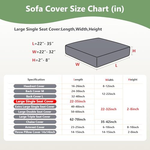 Yoovat Couch Cushion Covers for Sofa Couch Covers Wear-Resistant Universal Sofa - Image 3