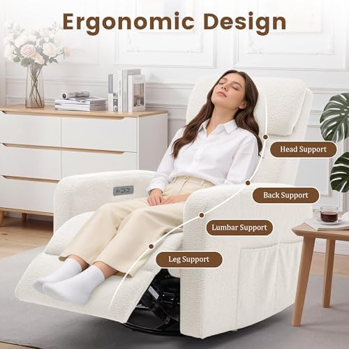 Korser Power Recliner Chair for Adults, Swivel Rocker Recliner - Image 5