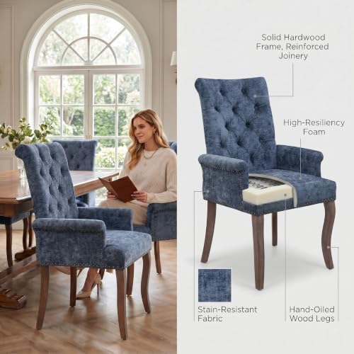 Dining Chairs Set of 6, Mid Century Modern Dining Room Chairs - Image 5