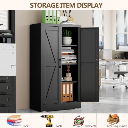 Black Metal Storage Cabinet - Image 3